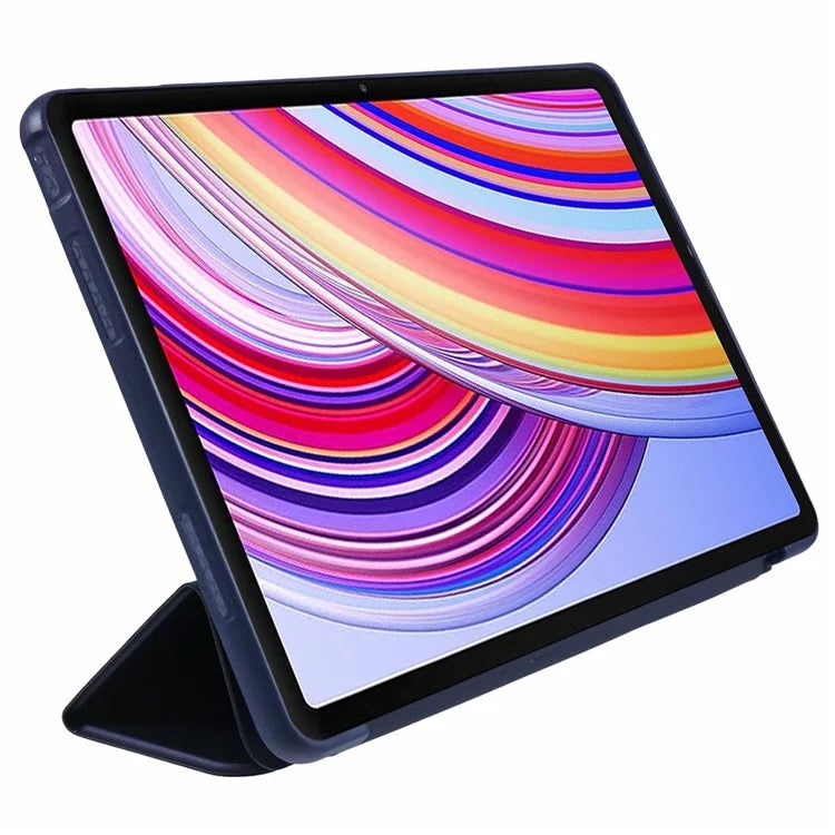 For Xiaomi Redmi Pad Pro / Redmi Pad Pro 5G / Poco Pad Case PU Leather+Silicone Tri-Fold Stand Pro / Poco Padtective Cover