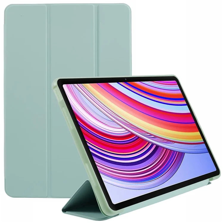 For Xiaomi Redmi Pad Pro / Redmi Pad Pro 5G / Poco Pad Case PU Leather+Silicone Tri-Fold Stand Pro / Poco Padtective Cover