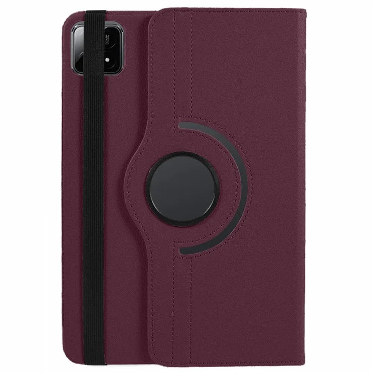 For Xiaomi Pad 6S Pro 12.4 Case Rotating Stand PU Leather+PC Tablet Cover with Elastic Band