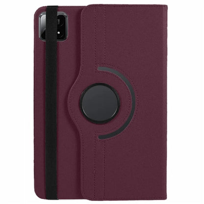 For Xiaomi Pad 6S Pro 12.4 Case Rotating Stand PU Leather+PC Tablet Cover with Elastic Band