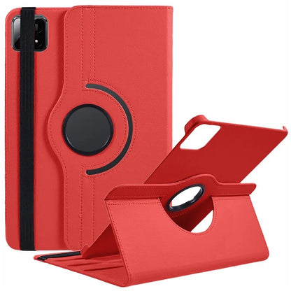 For Xiaomi Pad 6S Pro 12.4 Case Rotating Stand PU Leather+PC Tablet Cover with Elastic Band