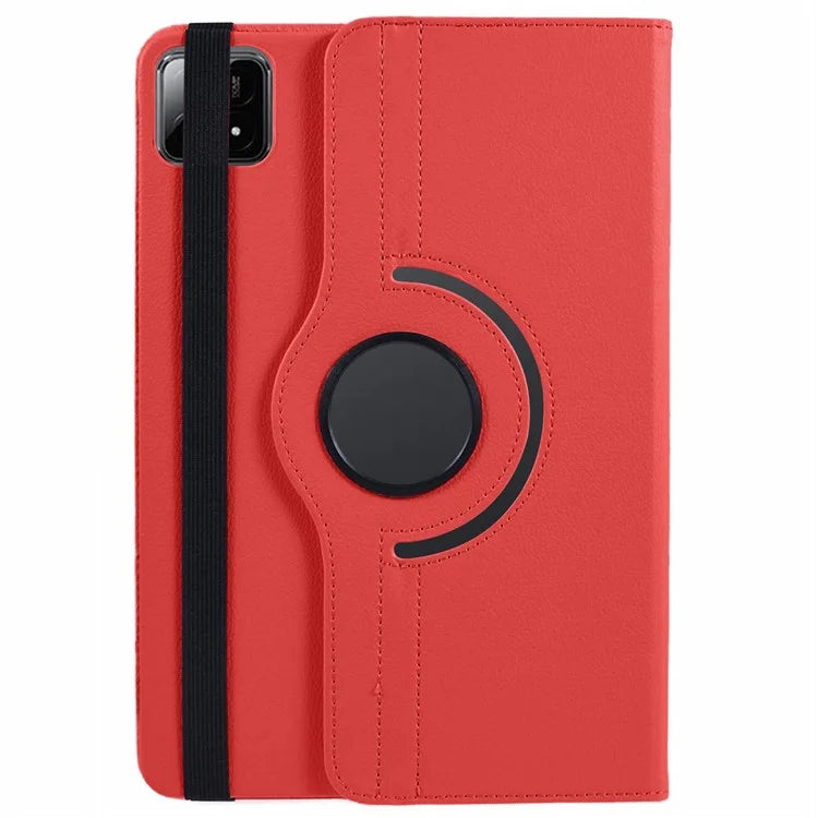 For Xiaomi Pad 6S Pro 12.4 Case Rotating Stand PU Leather+PC Tablet Cover with Elastic Band