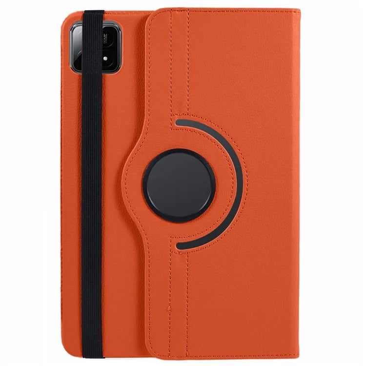 For Xiaomi Pad 6S Pro 12.4 Case Rotating Stand PU Leather+PC Tablet Cover with Elastic Band