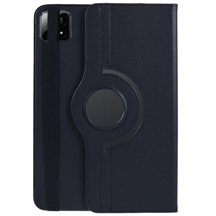 For Xiaomi Pad 6S Pro 12.4 Case Rotating Stand PU Leather+PC Tablet Cover with Elastic Band