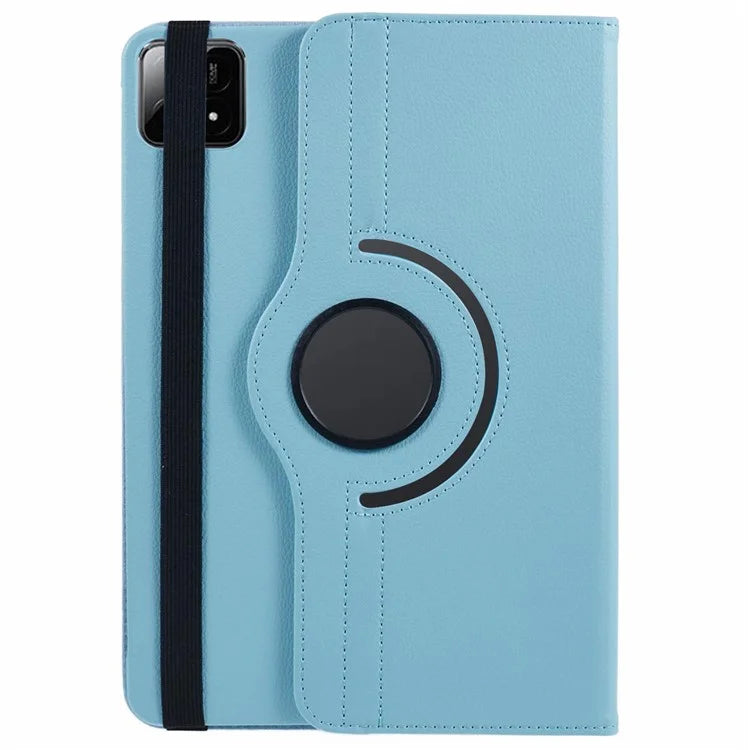 For Xiaomi Pad 6S Pro 12.4 Case Rotating Stand PU Leather+PC Tablet Cover with Elastic Band