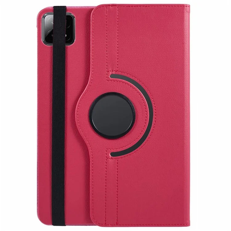 For Xiaomi Pad 6S Pro 12.4 Case Rotating Stand PU Leather+PC Tablet Cover with Elastic Band