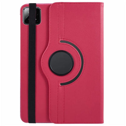 For Xiaomi Pad 6S Pro 12.4 Case Rotating Stand PU Leather+PC Tablet Cover with Elastic Band