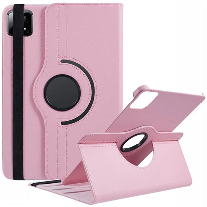 For Xiaomi Pad 6S Pro 12.4 Case Rotating Stand PU Leather+PC Tablet Cover with Elastic Band