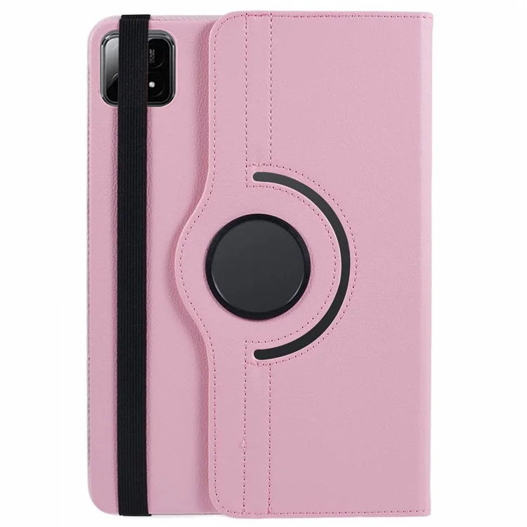For Xiaomi Pad 6S Pro 12.4 Case Rotating Stand PU Leather+PC Tablet Cover with Elastic Band