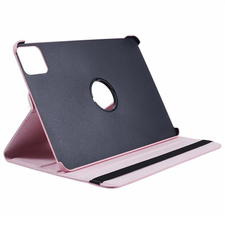 For Xiaomi Pad 6S Pro 12.4 Case Rotating Stand PU Leather+PC Tablet Cover with Elastic Band
