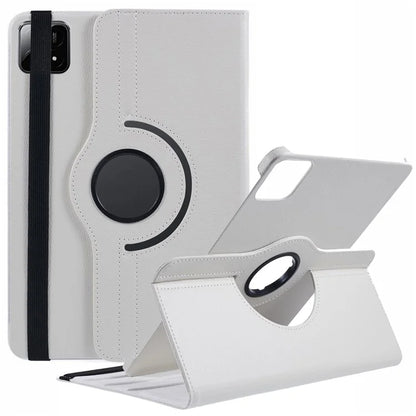 For Xiaomi Pad 6S Pro 12.4 Case Rotating Stand PU Leather+PC Tablet Cover with Elastic Band
