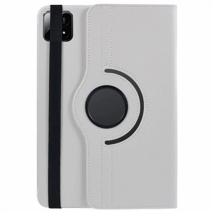 For Xiaomi Pad 6S Pro 12.4 Case Rotating Stand PU Leather+PC Tablet Cover with Elastic Band