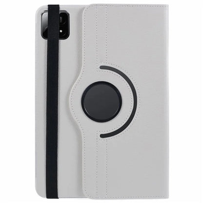 For Xiaomi Pad 6S Pro 12.4 Case Rotating Stand PU Leather+PC Tablet Cover with Elastic Band