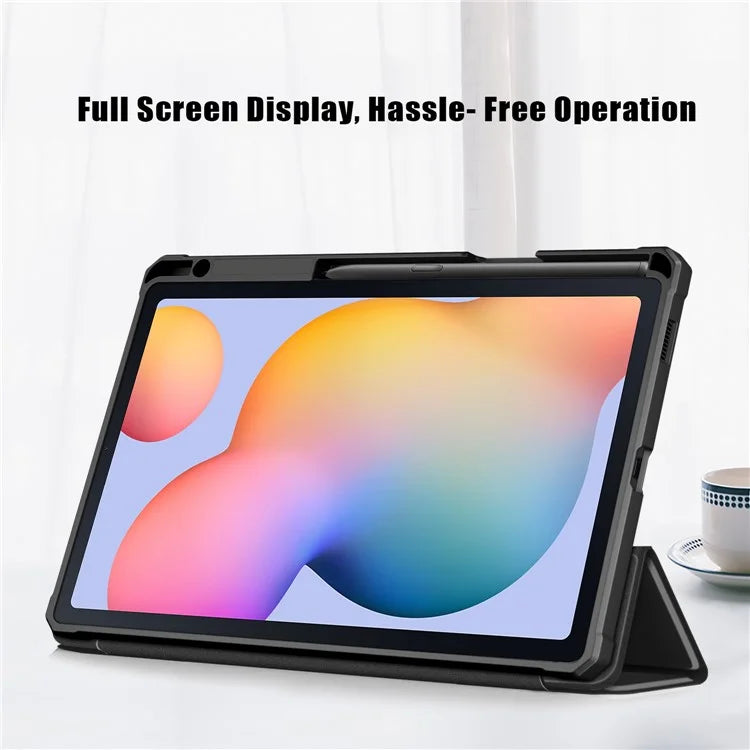 For Samsung Galaxy Tab S6 Lite (2020) P610 P615 / (2022) P613 P619 / (2024) P620 P625 Case Tri-fold Stand PU Leather Smart Cover