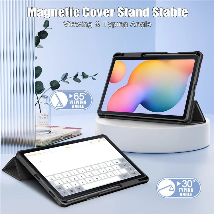 For Samsung Galaxy Tab S6 Lite (2020) P610 P615 / (2022) P613 P619 / (2024) P620 P625 Case Tri-fold Stand PU Leather Smart Cover
