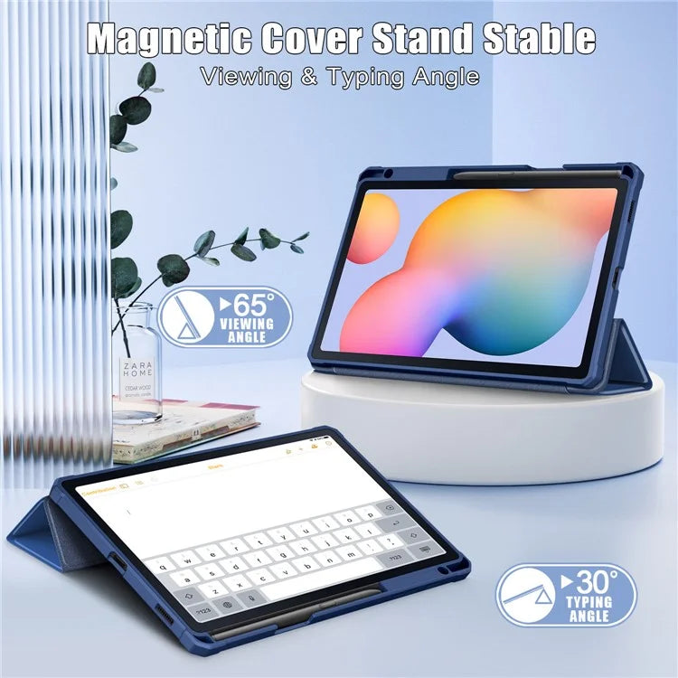 For Samsung Galaxy Tab S6 Lite (2020) P610 P615 / (2022) P613 P619 / (2024) P620 P625 Case Tri-fold Stand PU Leather Smart Cover