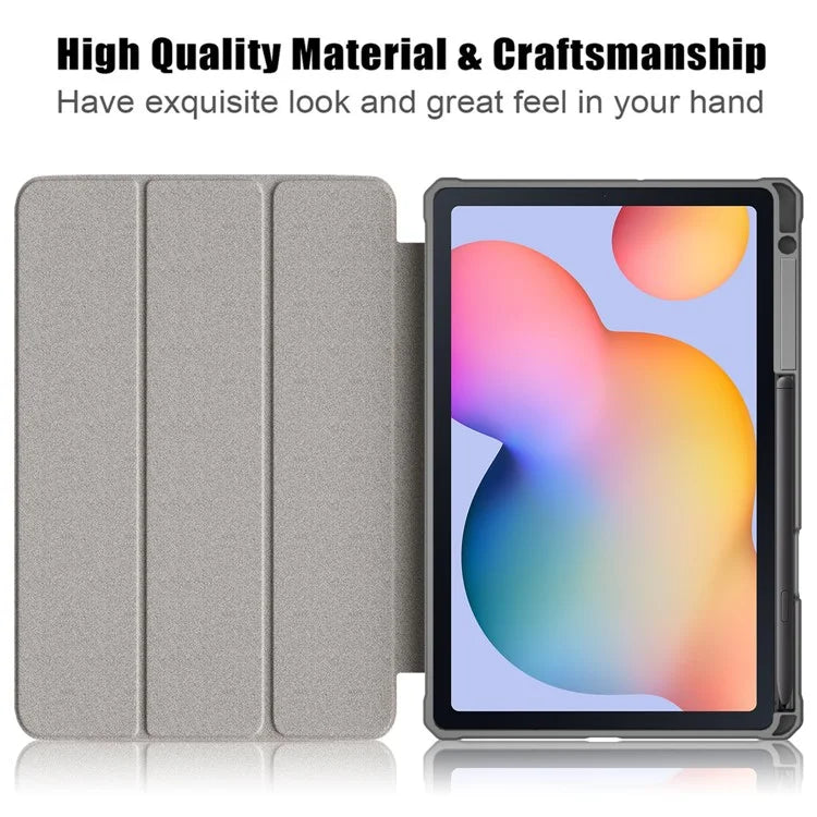 For Samsung Galaxy Tab S6 Lite (2020) P610 P615 / (2022) P613 P619 / (2024) P620 P625 Case Tri-fold Stand PU Leather Smart Cover
