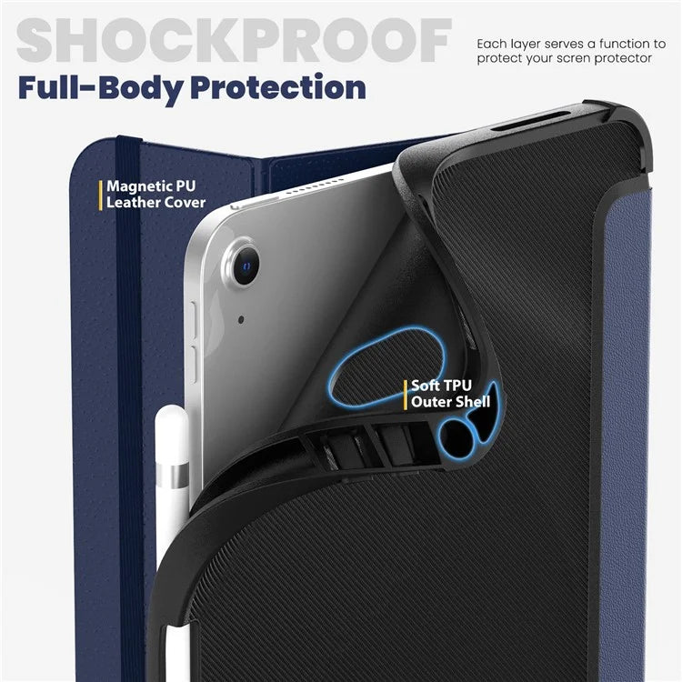 For iPad 10.9 (2022) Leather Case Tablet Stand Cover with Auto Wake / Sleep