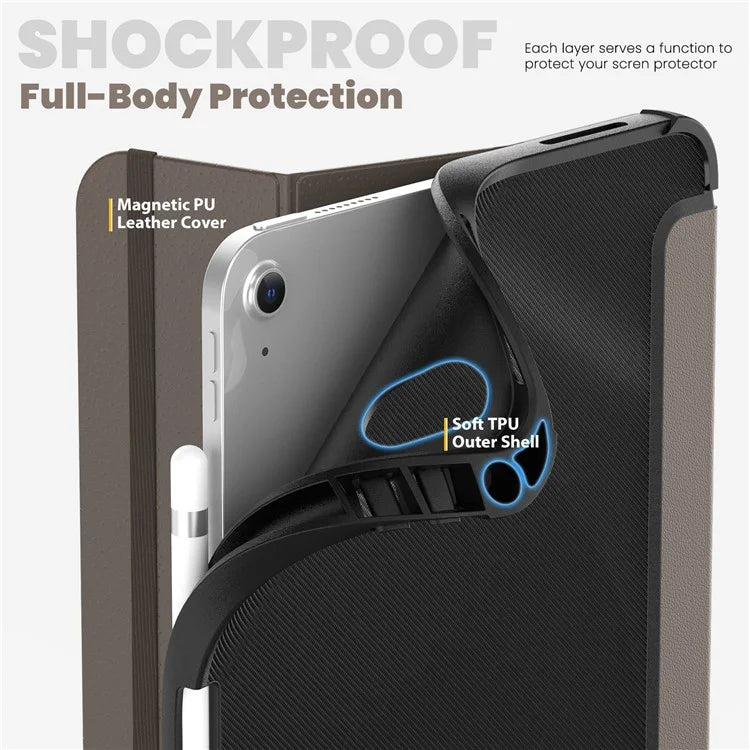 For iPad 10.9 (2022) Leather Case Tablet Stand Cover with Auto Wake / Sleep
