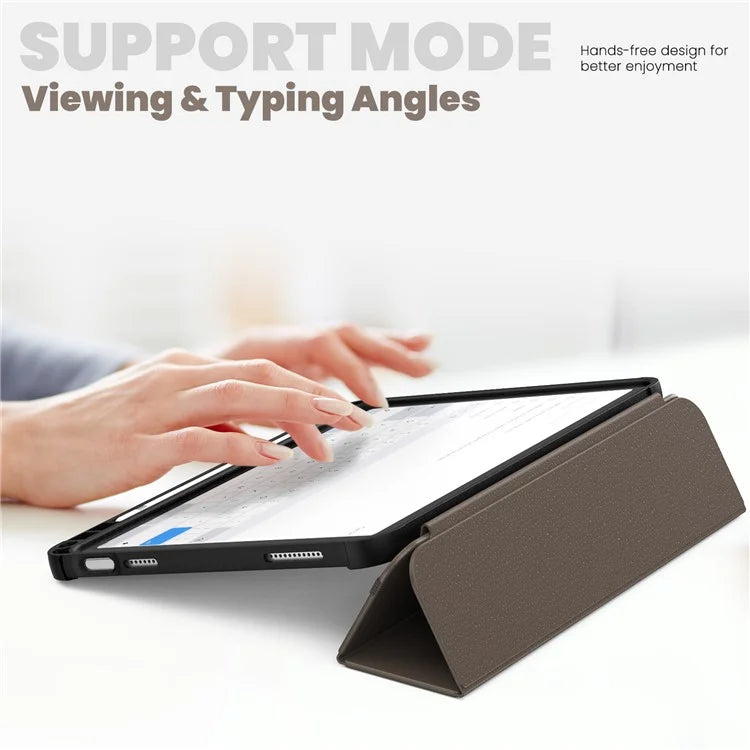 For iPad 10.9 (2022) Leather Case Tablet Stand Cover with Auto Wake / Sleep