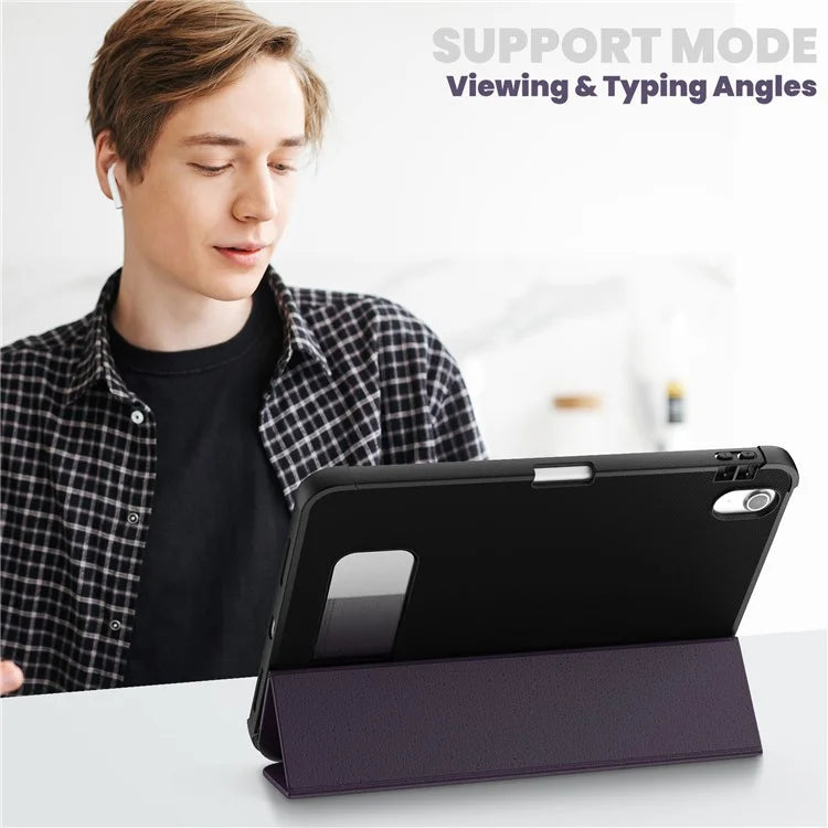 For iPad 10.9 (2022) Leather Case Tablet Stand Cover with Auto Wake / Sleep
