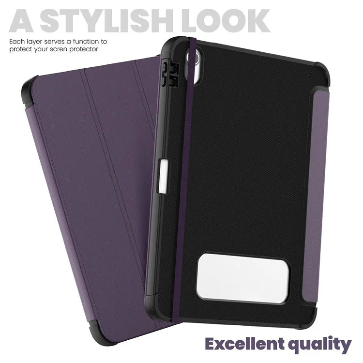 For iPad 10.9 (2022) Leather Case Tablet Stand Cover with Auto Wake / Sleep