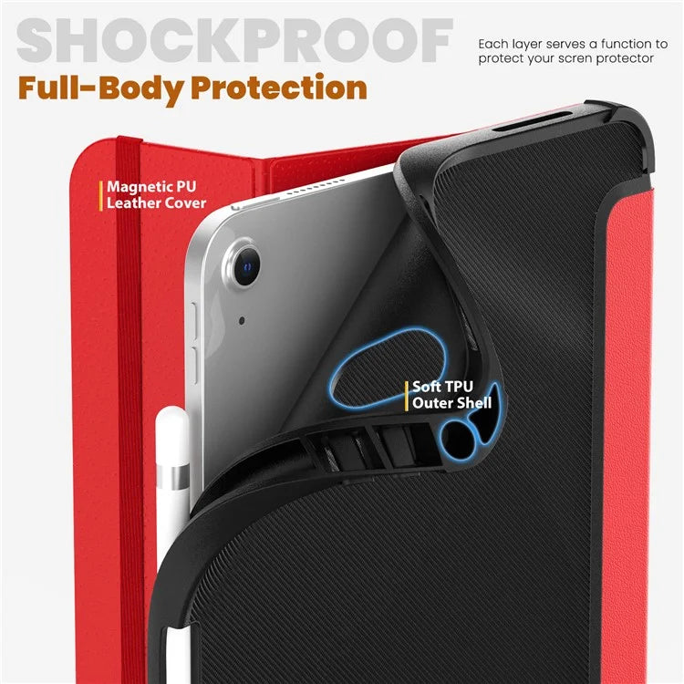 For iPad 10.9 (2022) Leather Case Tablet Stand Cover with Auto Wake / Sleep