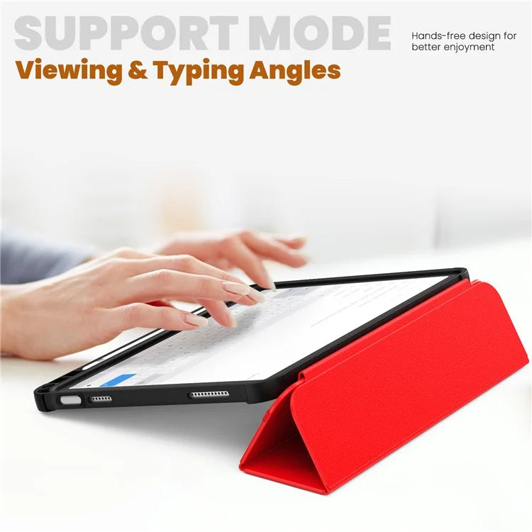 For iPad 10.9 (2022) Leather Case Tablet Stand Cover with Auto Wake / Sleep