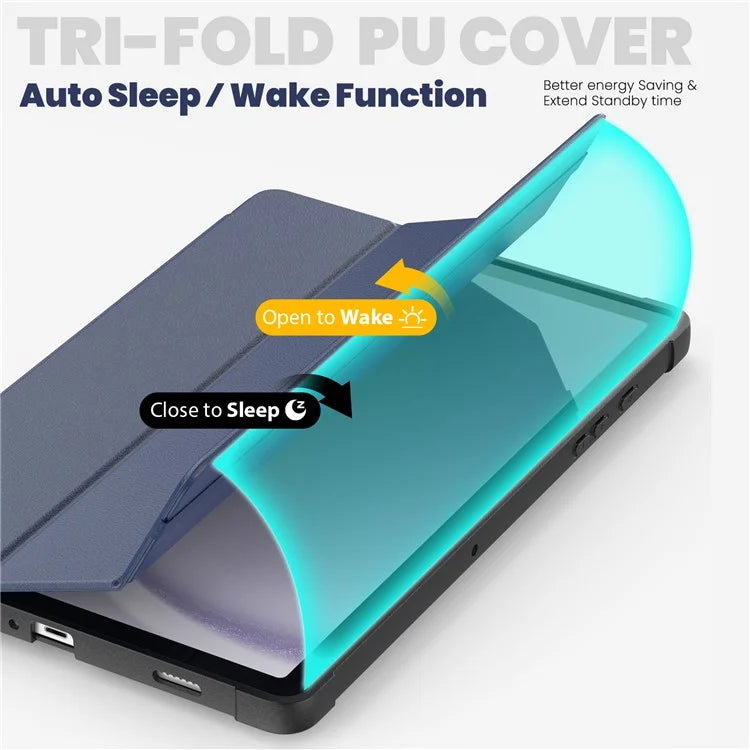 For Samsung Galaxy Tab A9+ SM-X210 / X216 / X218 Case Leather+TPU Stand Tablet Cover with Auto Wake / Sleep