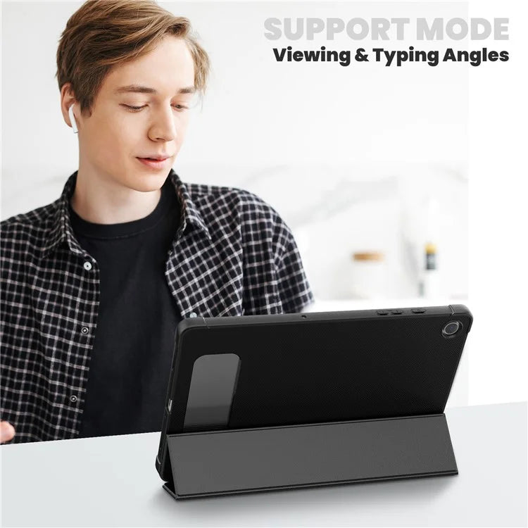 For Samsung Galaxy Tab A9+ SM-X210 / X216 / X218 Case Leather+TPU Stand Tablet Cover with Auto Wake / Sleep