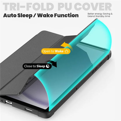 For Samsung Galaxy Tab A9+ SM-X210 / X216 / X218 Case Leather+TPU Stand Tablet Cover with Auto Wake / Sleep