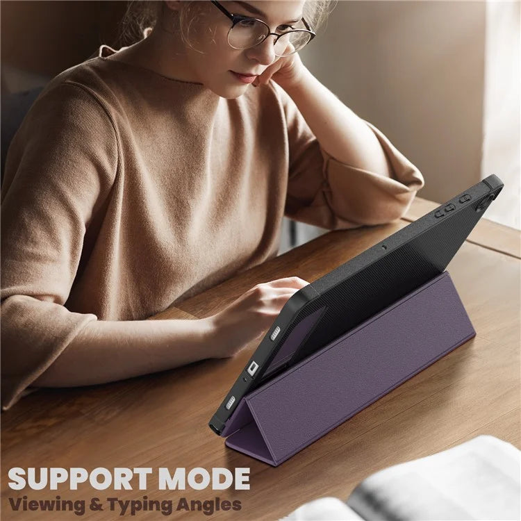 For Samsung Galaxy Tab A9+ SM-X210 / X216 / X218 Case Leather+TPU Stand Tablet Cover with Auto Wake / Sleep