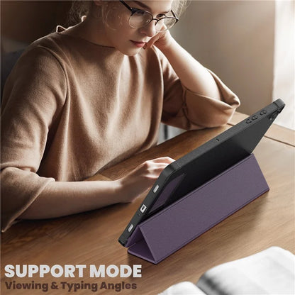 For Samsung Galaxy Tab A9+ SM-X210 / X216 / X218 Case Leather+TPU Stand Tablet Cover with Auto Wake / Sleep