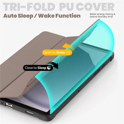For Samsung Galaxy Tab A9+ SM-X210 / X216 / X218 Case Leather+TPU Stand Tablet Cover with Auto Wake / Sleep