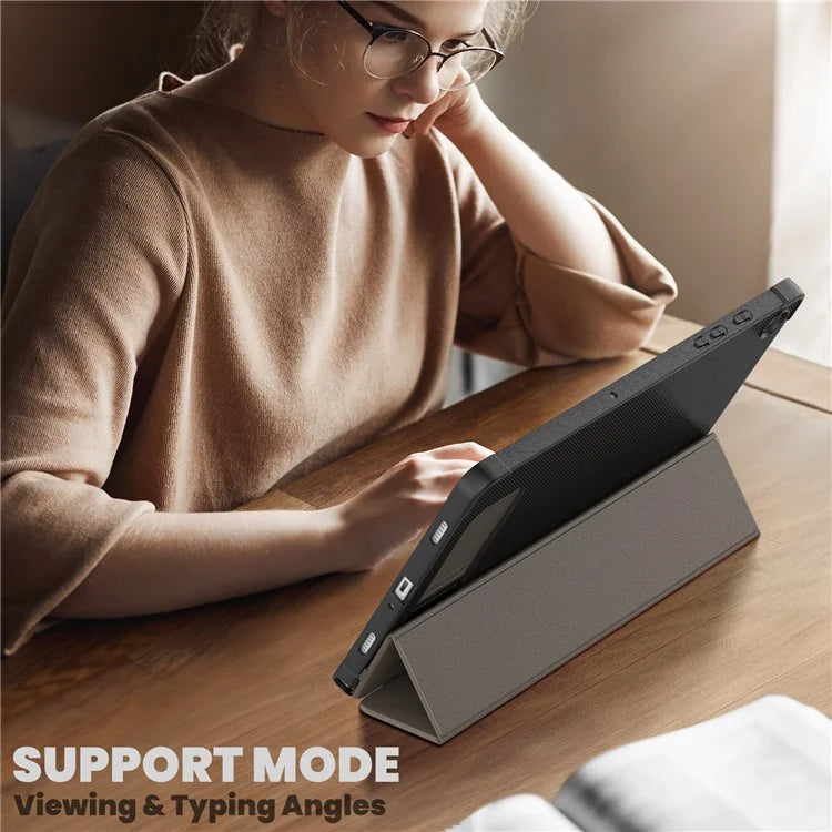 For Samsung Galaxy Tab A9+ SM-X210 / X216 / X218 Case Leather+TPU Stand Tablet Cover with Auto Wake / Sleep