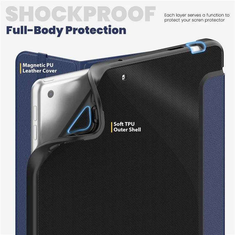 For iPad 10.2 (2021) / (2019) / (2020) / iPad Pro 10.5-inch (2017) / Air 10.5 inch (2019) Leather Case Tablet Cover with Auto Wake / Sleep