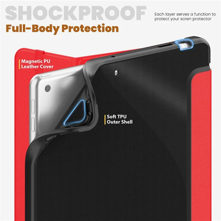 For iPad 10.2 (2021) / (2019) / (2020) / iPad Pro 10.5-inch (2017) / Air 10.5 inch (2019) Leather Case Tablet Cover with Auto Wake / Sleep
