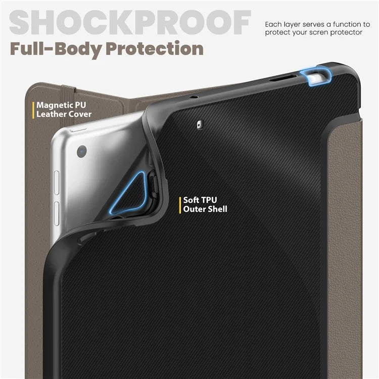 For iPad 10.2 (2021) / (2019) / (2020) / iPad Pro 10.5-inch (2017) / Air 10.5 inch (2019) Leather Case Tablet Cover with Auto Wake / Sleep