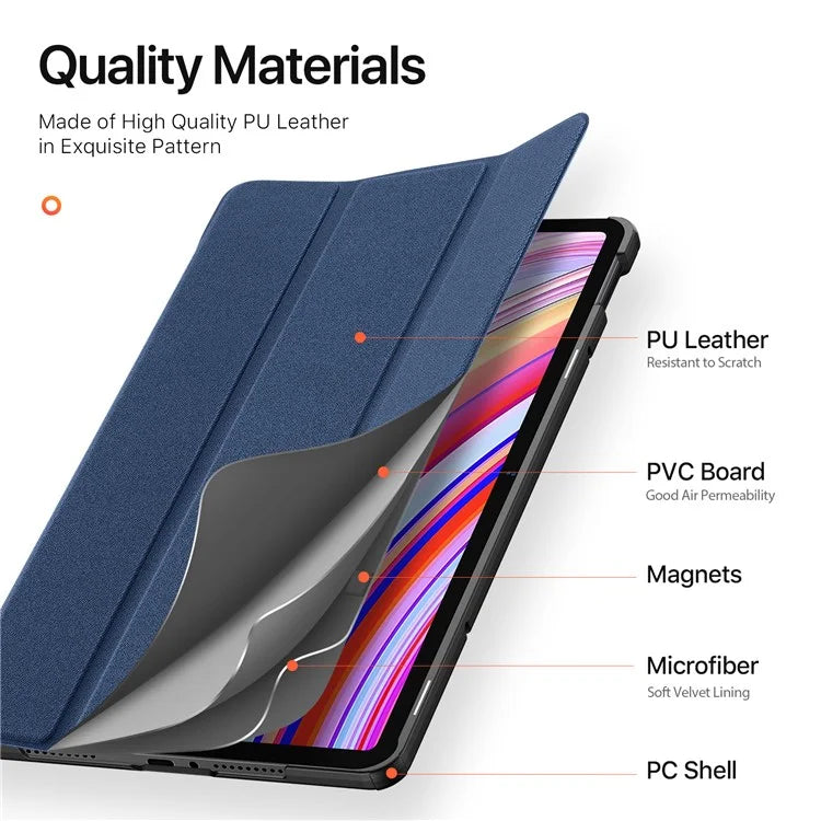 DUX DUCIS Domo Series for Xiaomi Redmi Pad Pro / Redmi Pad Pro 5G / Poco Pad Tablet Case Tri-Fold Stand Leather Shell with Pencil Holder