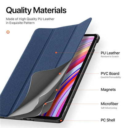 DUX DUCIS Domo Series for Xiaomi Redmi Pad Pro / Redmi Pad Pro 5G / Poco Pad Tablet Case Tri-Fold Stand Leather Shell with Pencil Holder