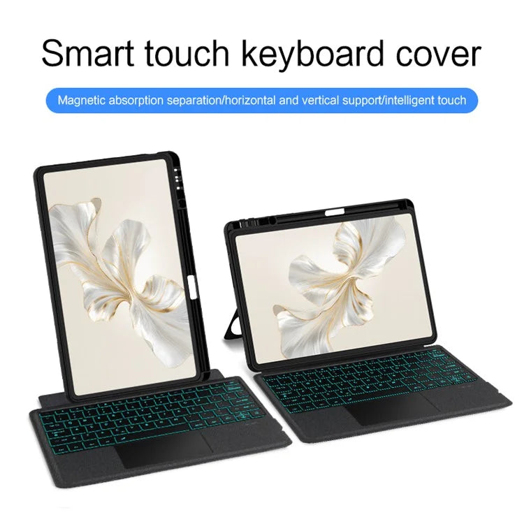 For Honor Pad 9 Pro Case Stand Leather Tablet Cover with Backlight Bluetooth Keyboard