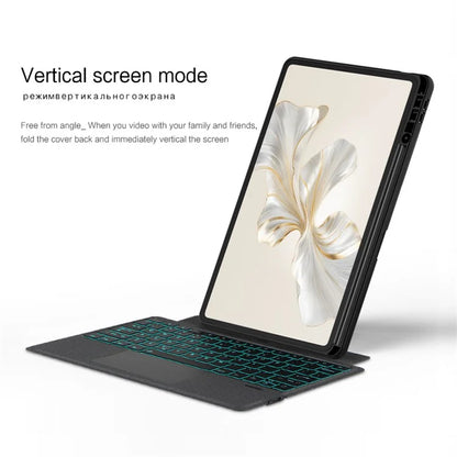 For Honor Pad 9 Pro Case Stand Leather Tablet Cover with Backlight Bluetooth Keyboard