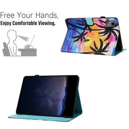 For Lenovo Tab M11 / Xiaoxin Pad 11 2024 PU Leather Case Pattern Tablet Stand Cover with Card Slots