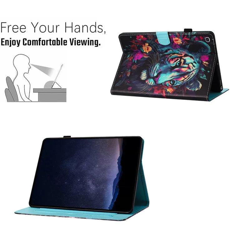 For Samsung Galaxy Tab S6 Lite (2024) / (2022) / (2020) P610 Case Stylish Pattern Leather Stand Cover with Card Slots