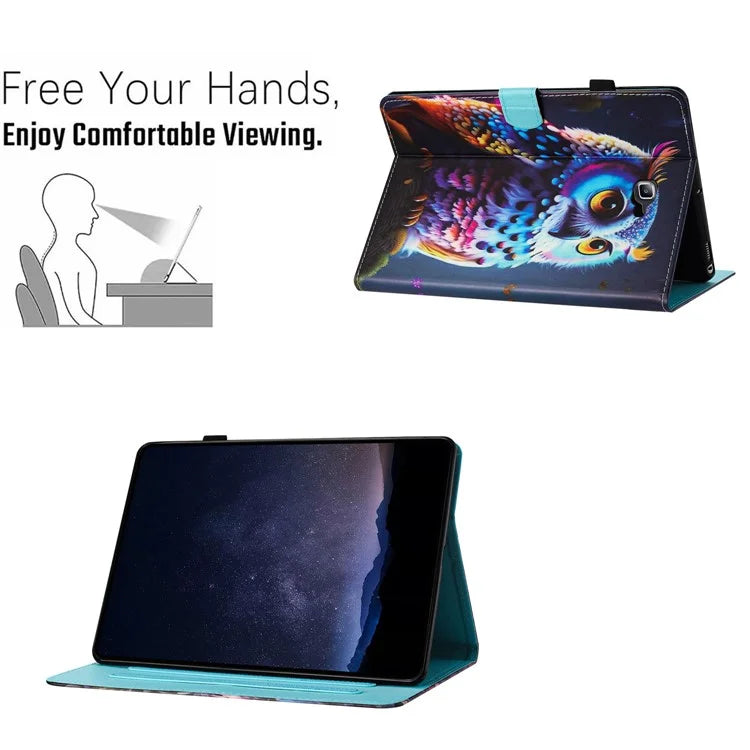 For Samsung Galaxy Tab A 10.1 (2016) T580 Folio Flip Leather Case Tablet Cover with Card Slots