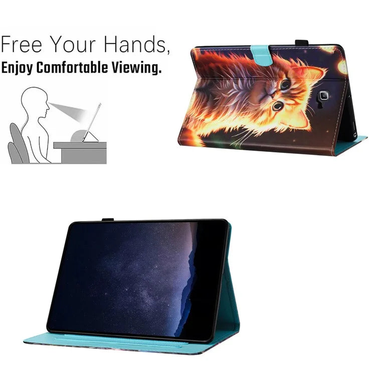 For Samsung Galaxy Tab A 10.1 (2016) T580 Folio Flip Leather Case Tablet Cover with Card Slots