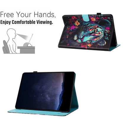 For Samsung Galaxy Tab A 10.1 (2016) T580 Folio Flip Leather Case Tablet Cover with Card Slots