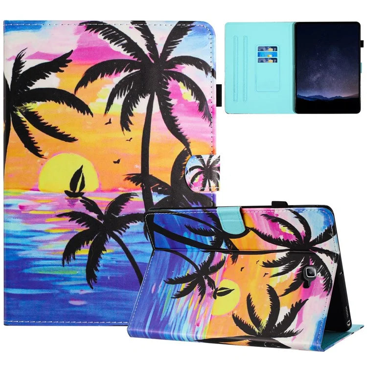 For Samsung Galaxy Tab A 10.1 (2016) T580 Folio Flip Leather Case Tablet Cover with Card Slots