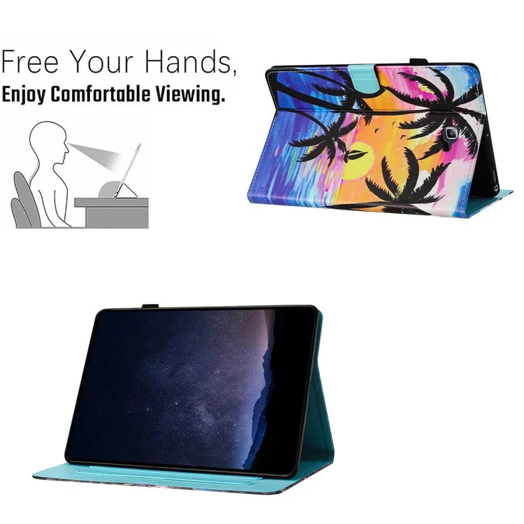 For Samsung Galaxy Tab A 10.1 (2016) T580 Folio Flip Leather Case Tablet Cover with Card Slots