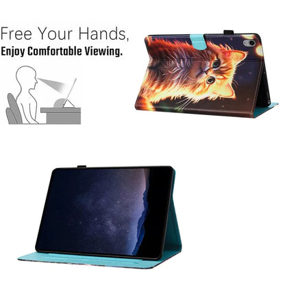 For iPad 10.9 (2022) Case Pattern Printing Full Protection PU Leather Stand Tablet Cover